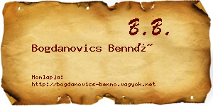 Bogdanovics Bennó névjegykártya
